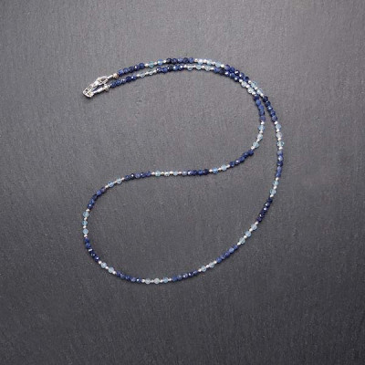 Saphirkette mit Aquamarin und Silber